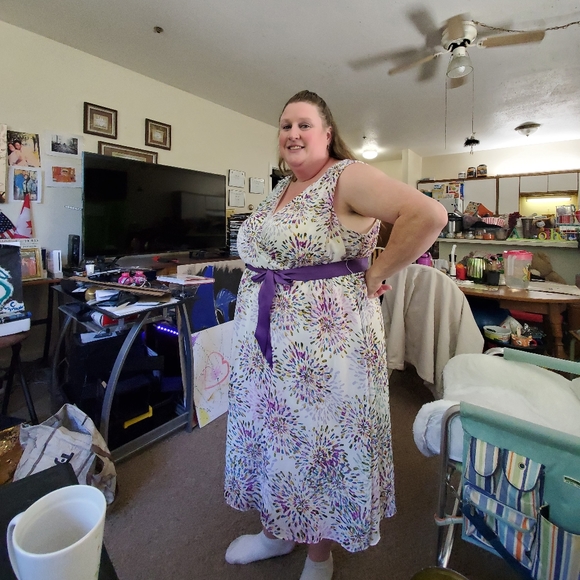 Plus size GENTLY worn multi occasion elegant dress - Picture 2 of 5